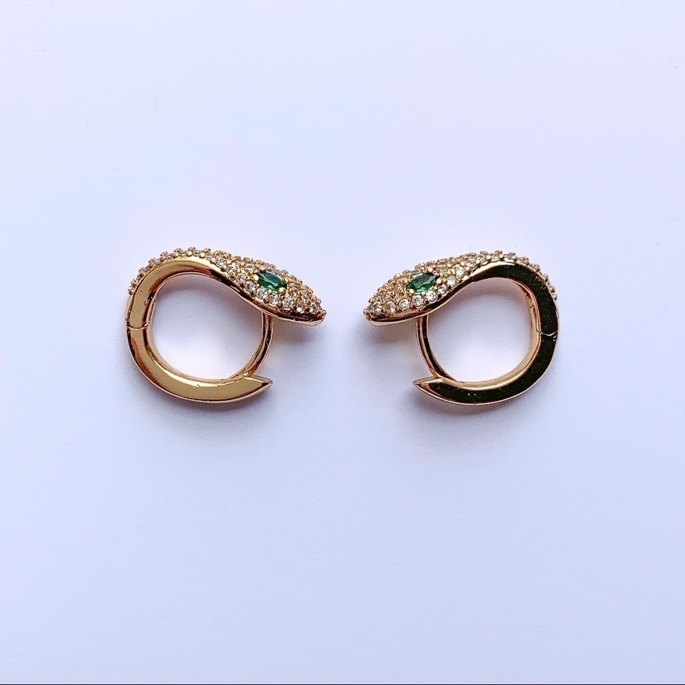 GOLD SNAKE HOOPS SMALL GOLD HOOPS​​​​​​​​​​​​​​​​​​​​​​​​​